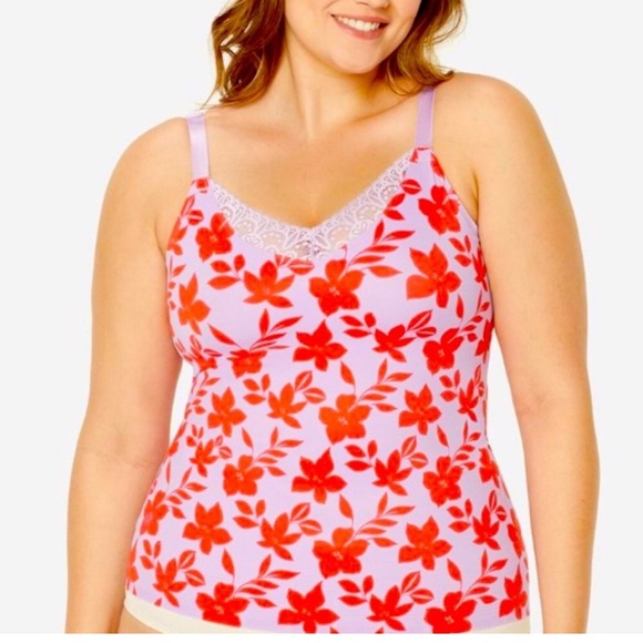 Ruby Ribbon Other - Ruby Ribbon Diva Lace Cami Floral Hibiscus Pink Purple size 42